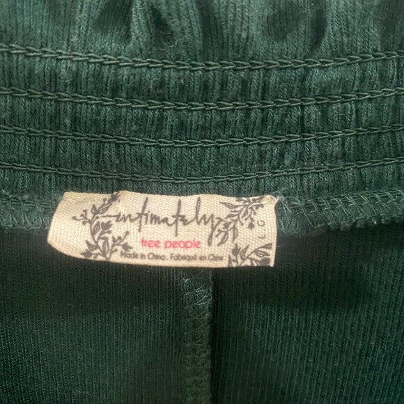 Intimately Free People Lightweight Ruffle Neck Top - Emerald Green L - Picture 6 of 7